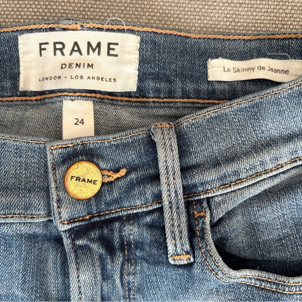 Frame le skinny de Jeanne Denim Women's Light Blue Jeans 24